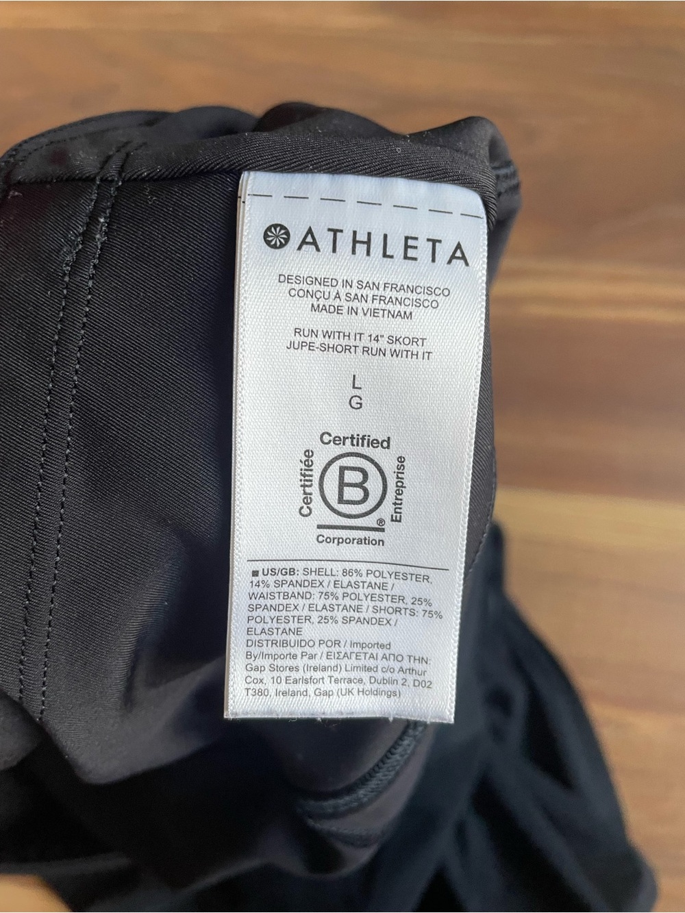 Athleta Run With It 14" Skort Women's Large Black Athletic Running Golf Tennis - Picture 6 of 9